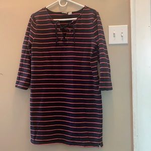 Stripped mid-length dress. Size L.